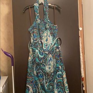 Fit and flare halter dress